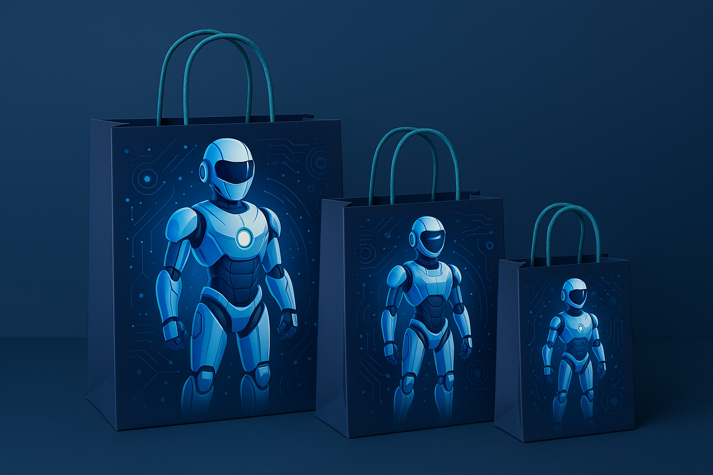 AI Robot Theme Paper Carry Bags for Return Gifts