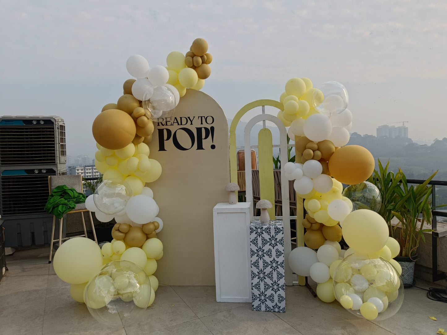 Pastel Yellow “Ready to Pop” Baby Shower Decoration - PARTYFOXX