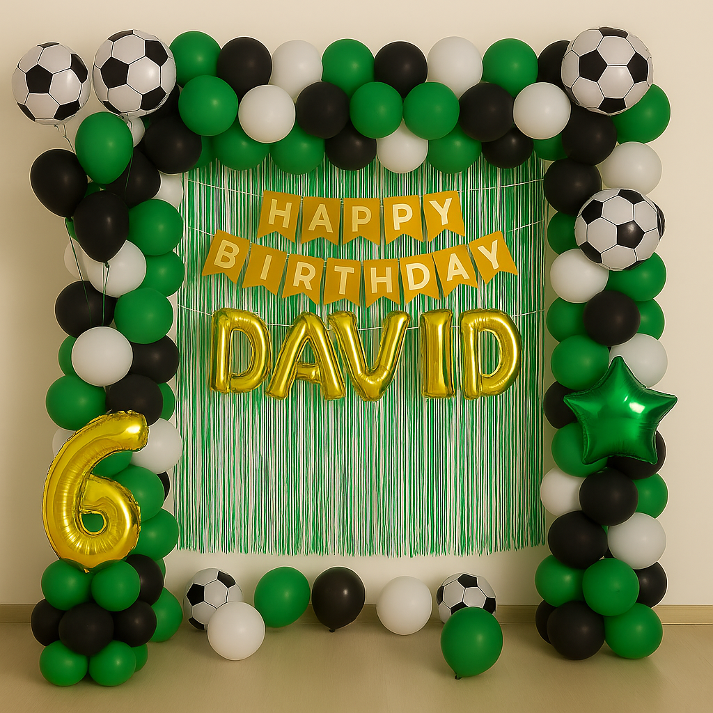 Football Theme Birthday Balloon Decoration - PARTYFOXX