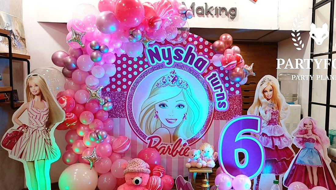 Barbie Theme Birthday Party Ring Backdrop - PARTYFOXX