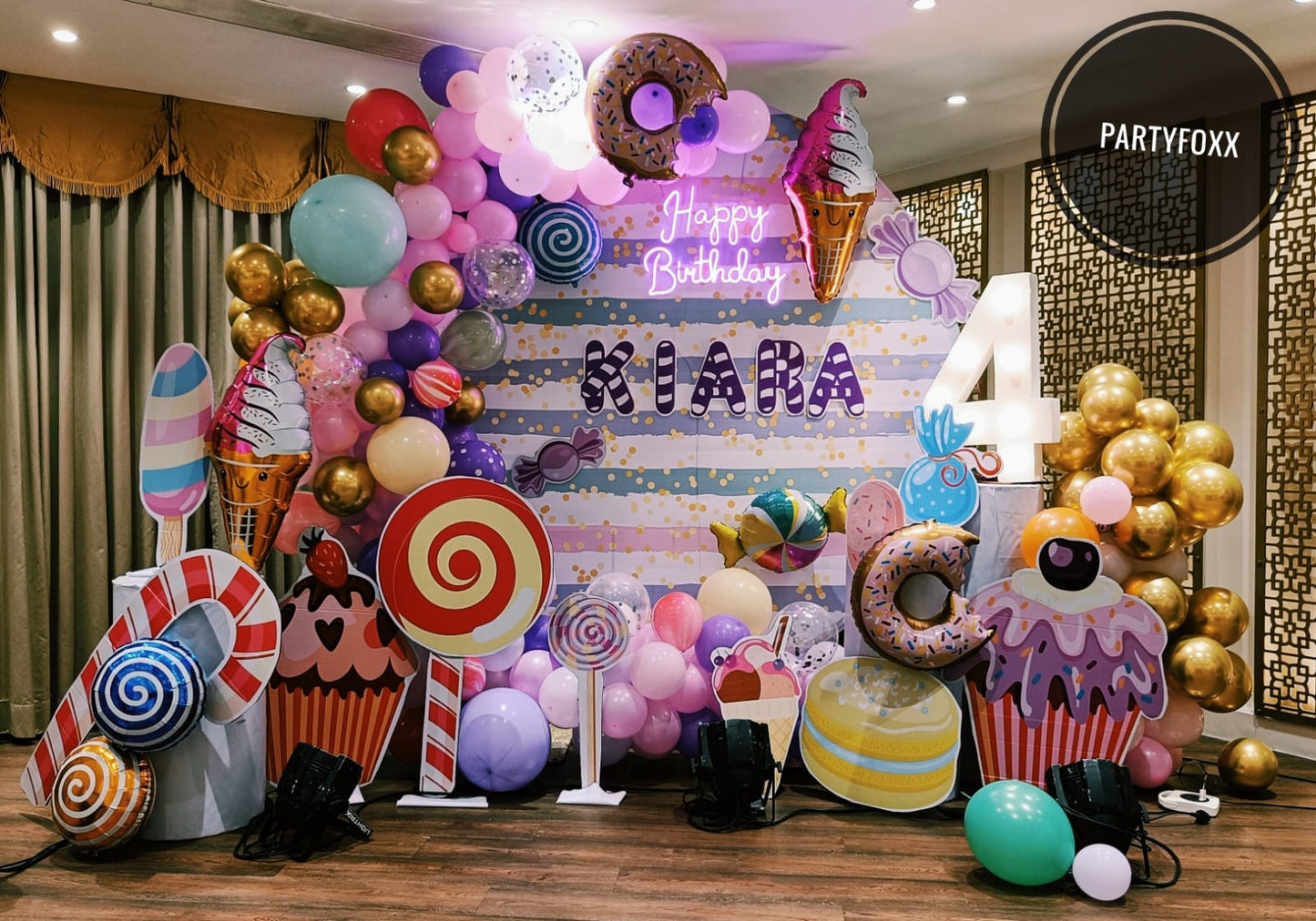 Candyland Ring Backdrop Birthday Decoration - PARTYFOXX