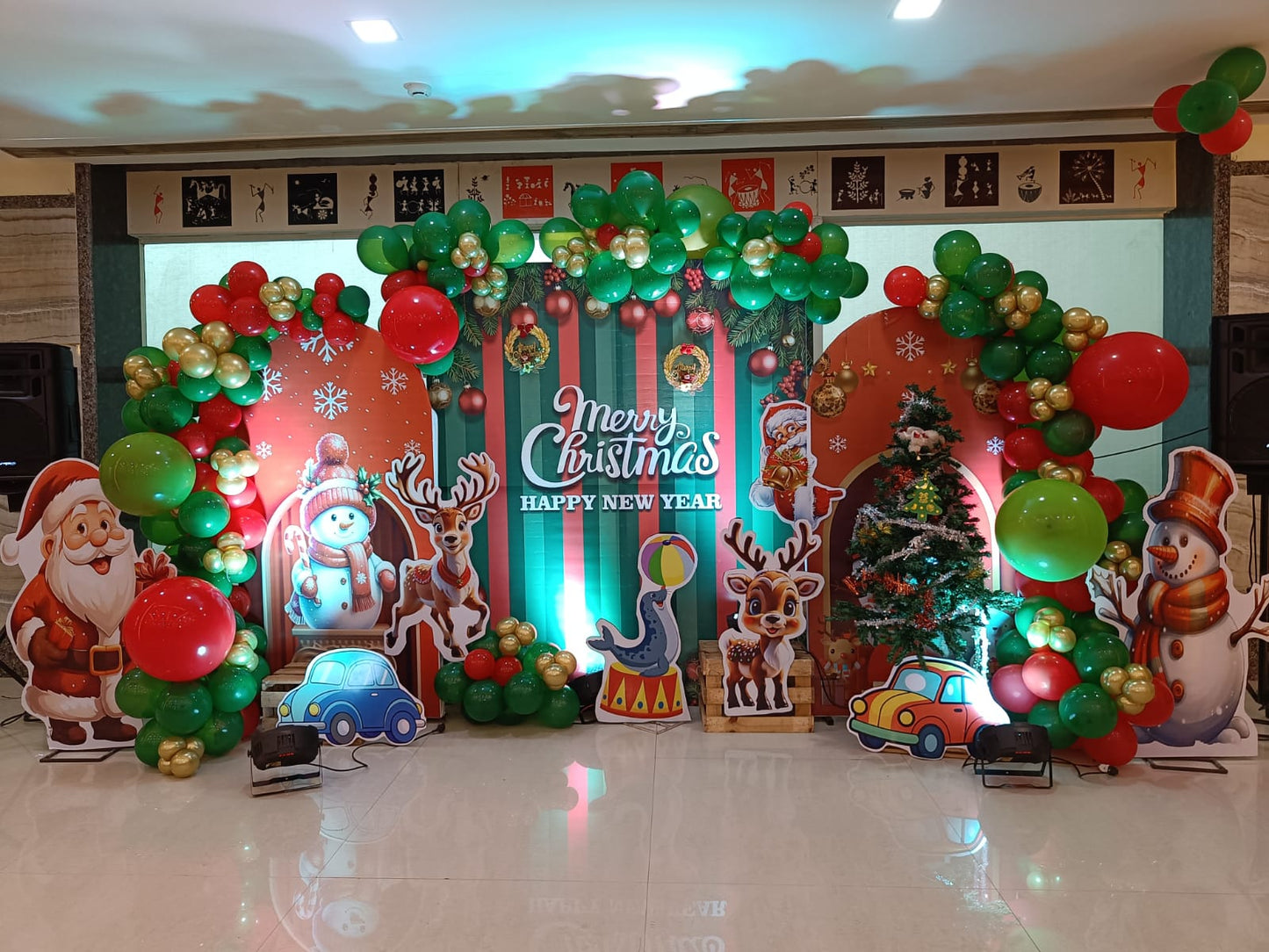 Christmas Theme Decoration with Printed Backdrop - PARTYFOXX