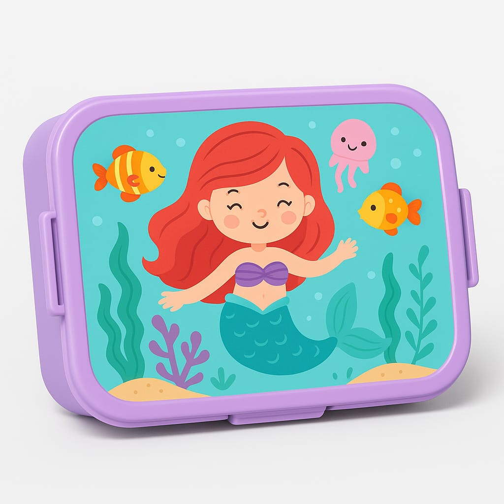 Custom Print Mermaid Theme Tiffin Box – Kids Return Gifts - PARTYFOXX