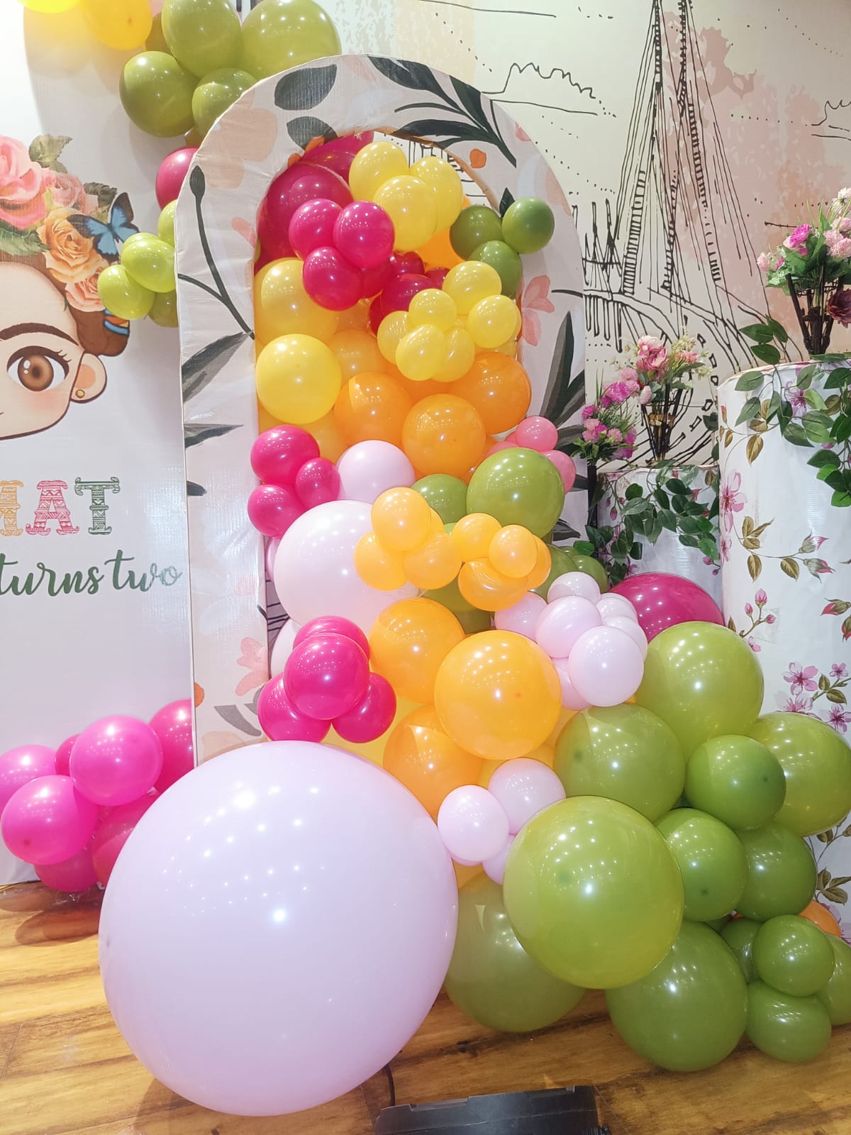 Frida Kahlo Inspired Floral Theme Birthday Decoration - PARTYFOXX