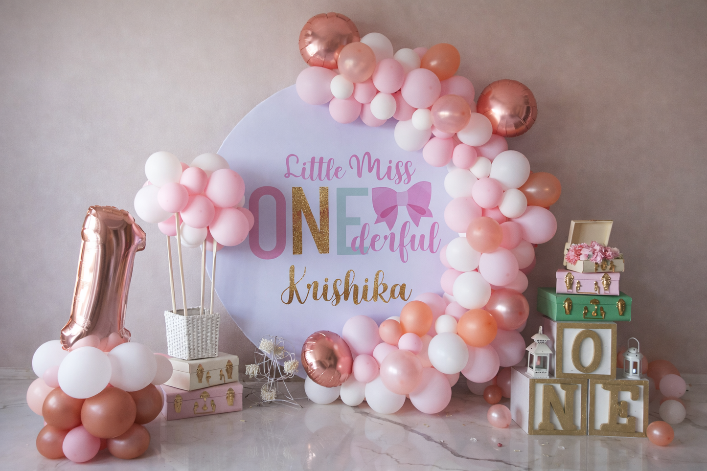 Little Miss ONE-derful First Birthday Ring Backdrop Decoration - PARTYFOXX