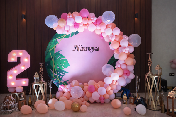 Pastel Pink & Lavender Ring Backdrop Birthday Decoration - PARTYFOXX
