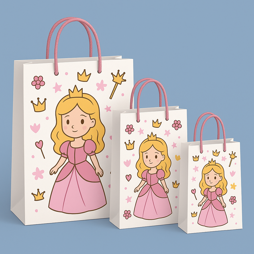Princess Theme Paper Carry Bags for Return Gifts - PARTYFOXX
