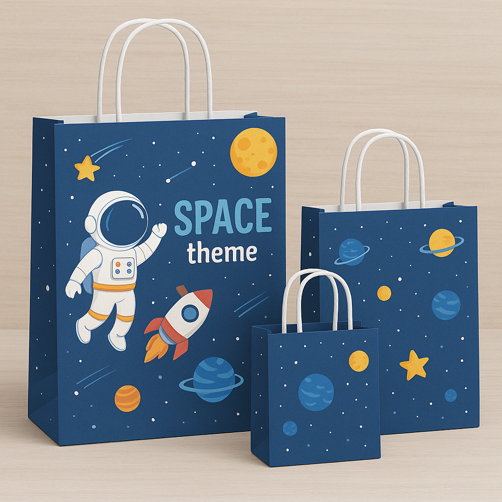 Space Theme Paper Carry Bags for Return Gifts