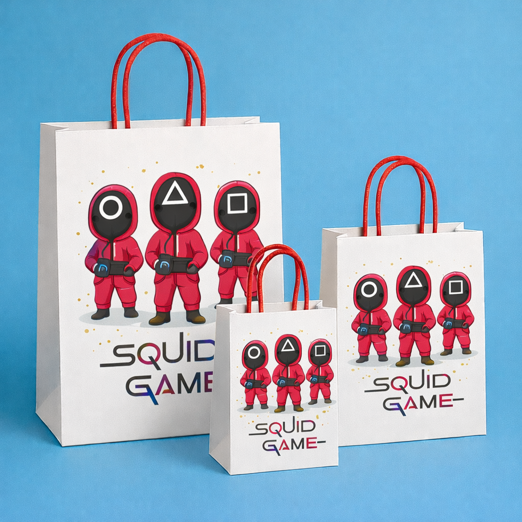 Squid Games Theme Paper Carry Bags - PARTYFOXX