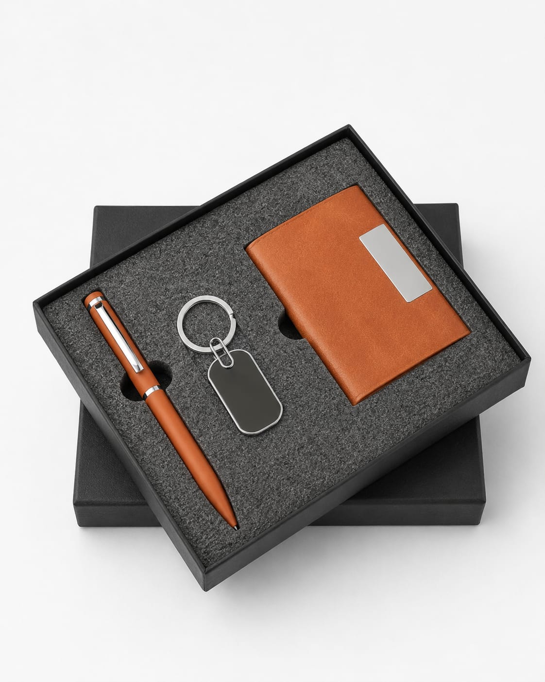 Premium Card Holder, Pen & Keychain Gift Set