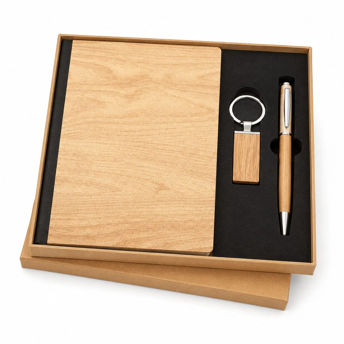Wooden Diary with Keychain Set - PARTYFOXX