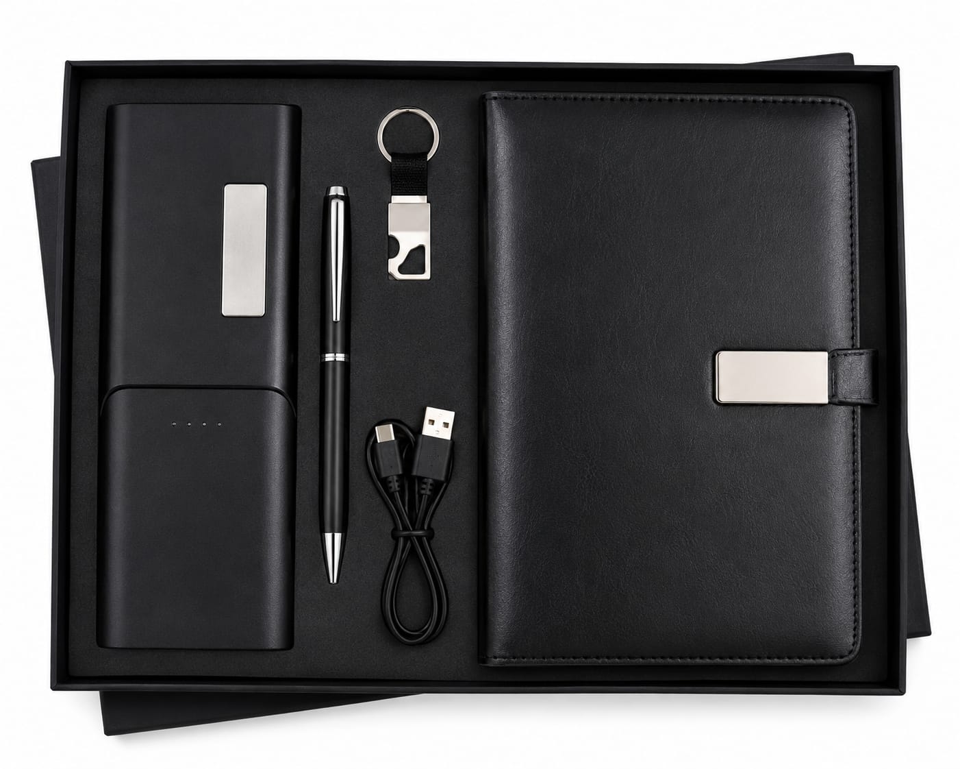 Magnet Diary, Cardholder, Power Bank, Pen & Keychain Corporate Gift Set