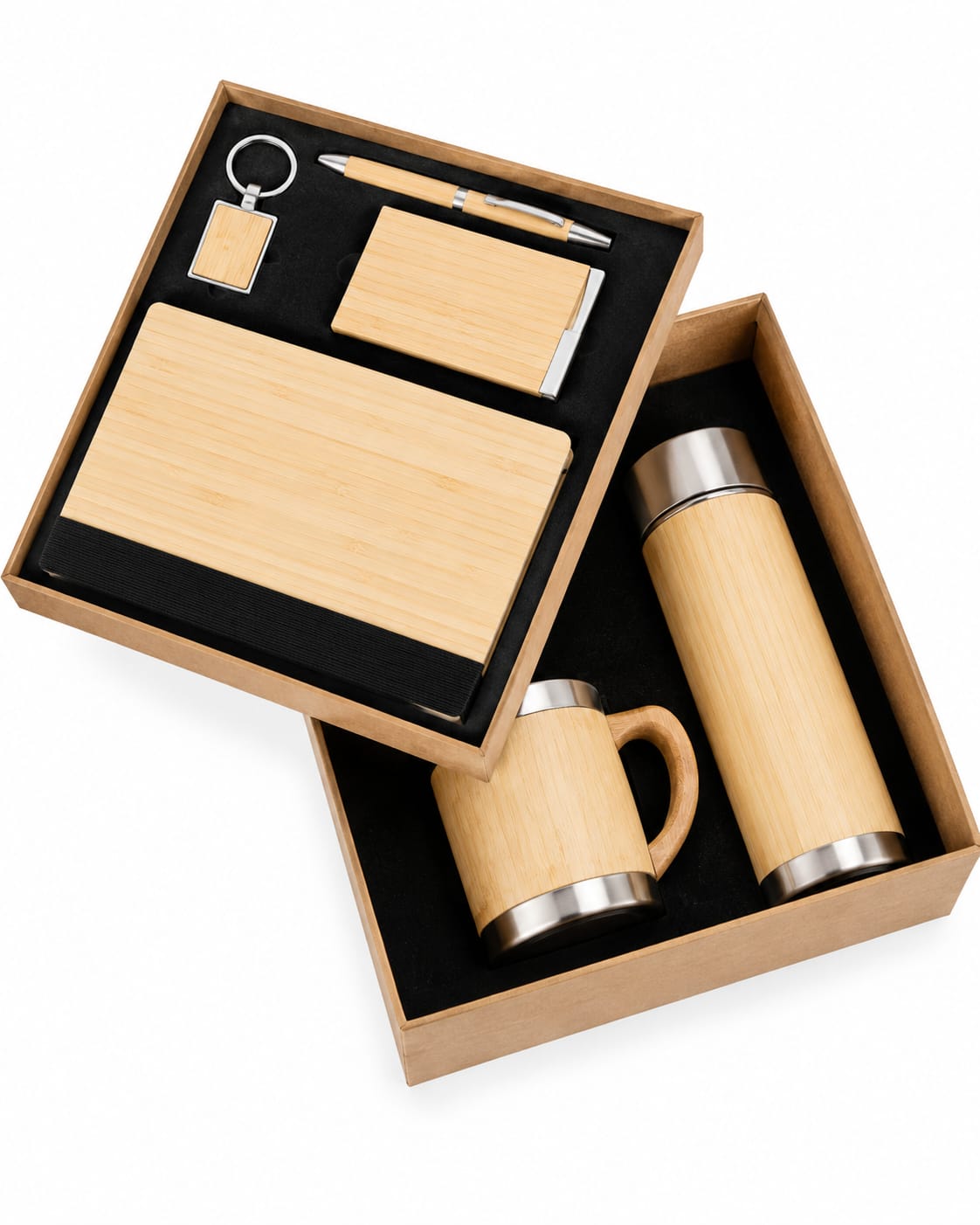 Wooden Diary, Bottle, Cup, Cardholder, Pen & Keychain Corporate Gift Set