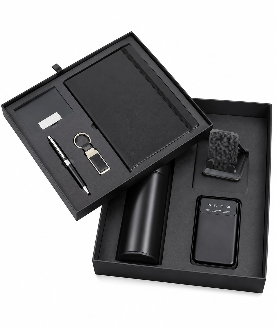 Elastic Diary, Cardholder, Mobile Stand, Bottle, Power Bank, Pen & Keychain Corporate Gift Set