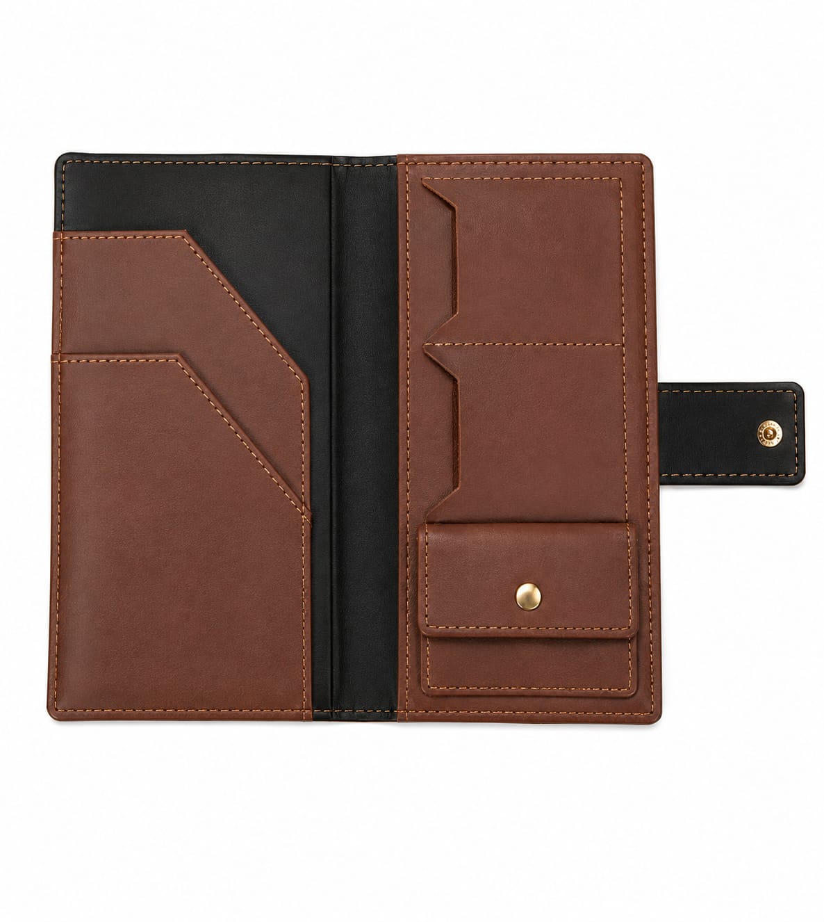 Premium Leather Travel Wallet & Passport Organizer with Card & Coin Pockets