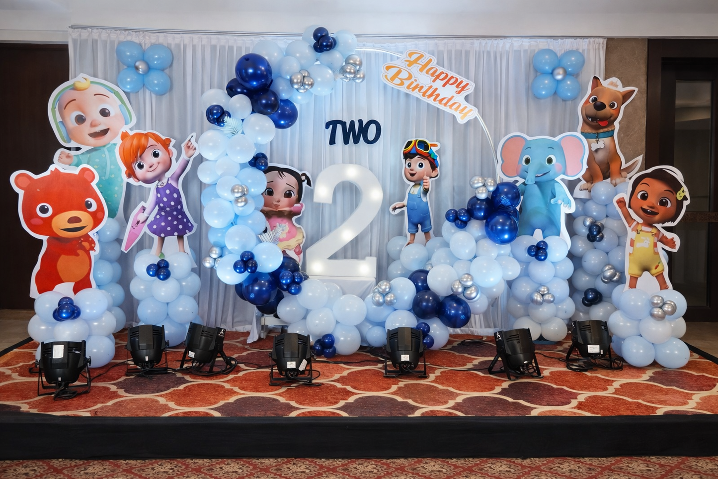 Cartoon Theme Birthday Party Ring Backdrop - PARTYFOXX