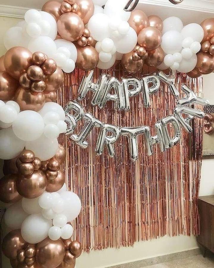 Elegant Rose Gold and White Birthday Balloon Decor Set - PARTYFOXX