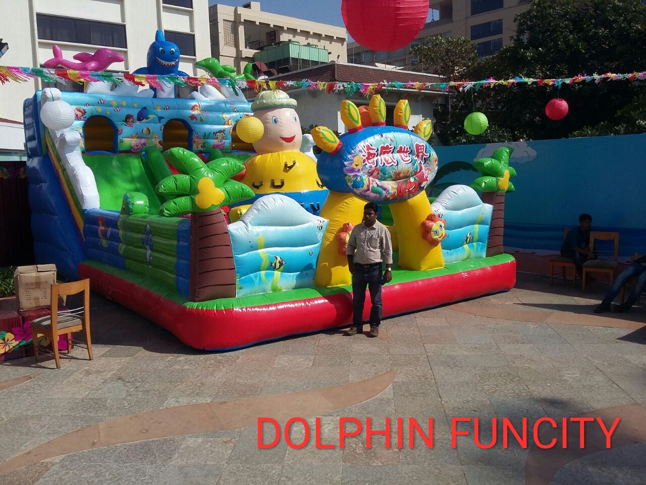 Dolphin Funcity Jumbo Bouncy for Parties & Events - PARTYFOXX