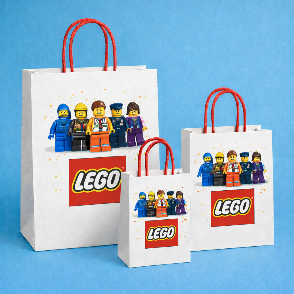 LEGO-Style Theme Paper Carry Bags for Return Gifts
