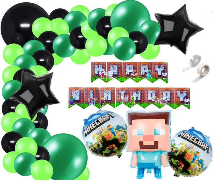 Birthday Decoration Kit for Home — Minecraft Theme - PARTYFOXX