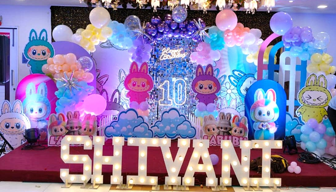 Pastel Cute Bunny Theme Decoration – Adorable Birthday Setup - PARTYFOXX