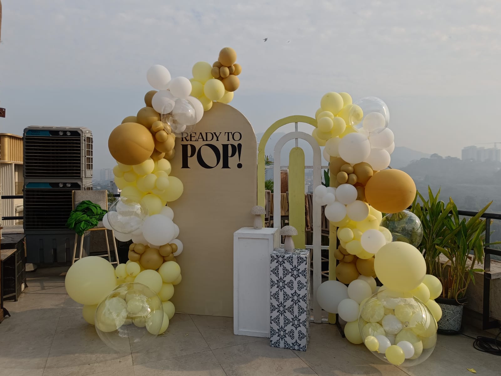 Pastel Yellow “Ready to Pop” Baby Shower Decoration - PARTYFOXX 