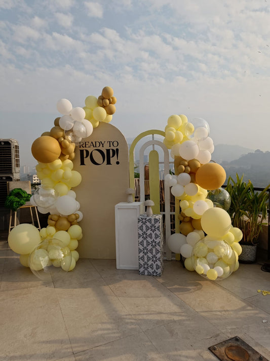 Pastel Yellow “Ready to Pop” Baby Shower Decoration - PARTYFOXX 