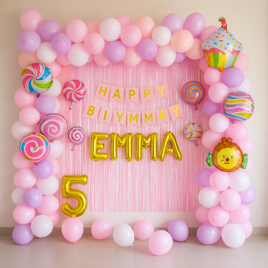 Candy Theme Birthday Balloon Decoration - PARTYFOXX 