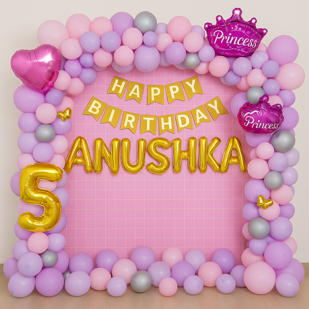 Princess Theme Birthday Balloon Decoration - PARTYFOXX 