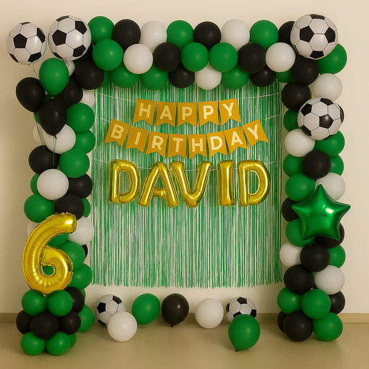 Football Theme Birthday Balloon Decoration - PARTYFOXX 