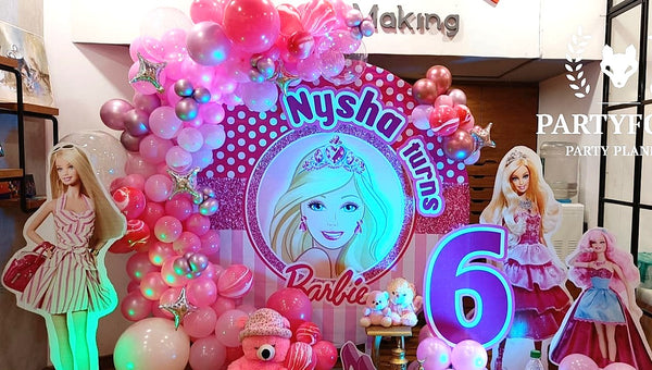 Barbie Theme Birthday Party Ring Backdrop - PARTYFOXX 