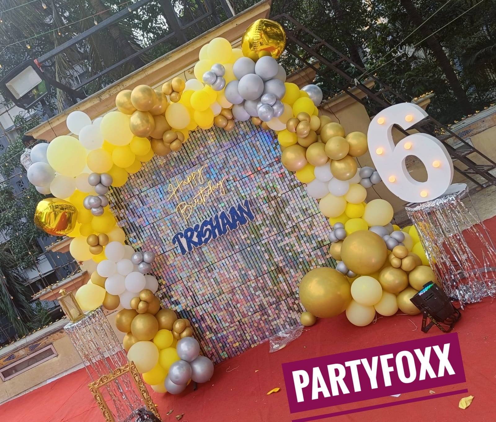 Silver Shimmer Backdrop Birthday Decoration - PARTYFOXX 