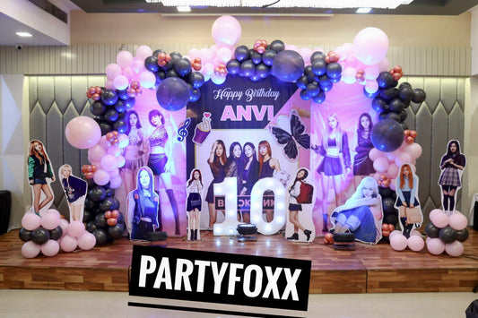 Blackpink Theme Birthday Decoration – K-Pop Glam Party Setup - PARTYFOXX 