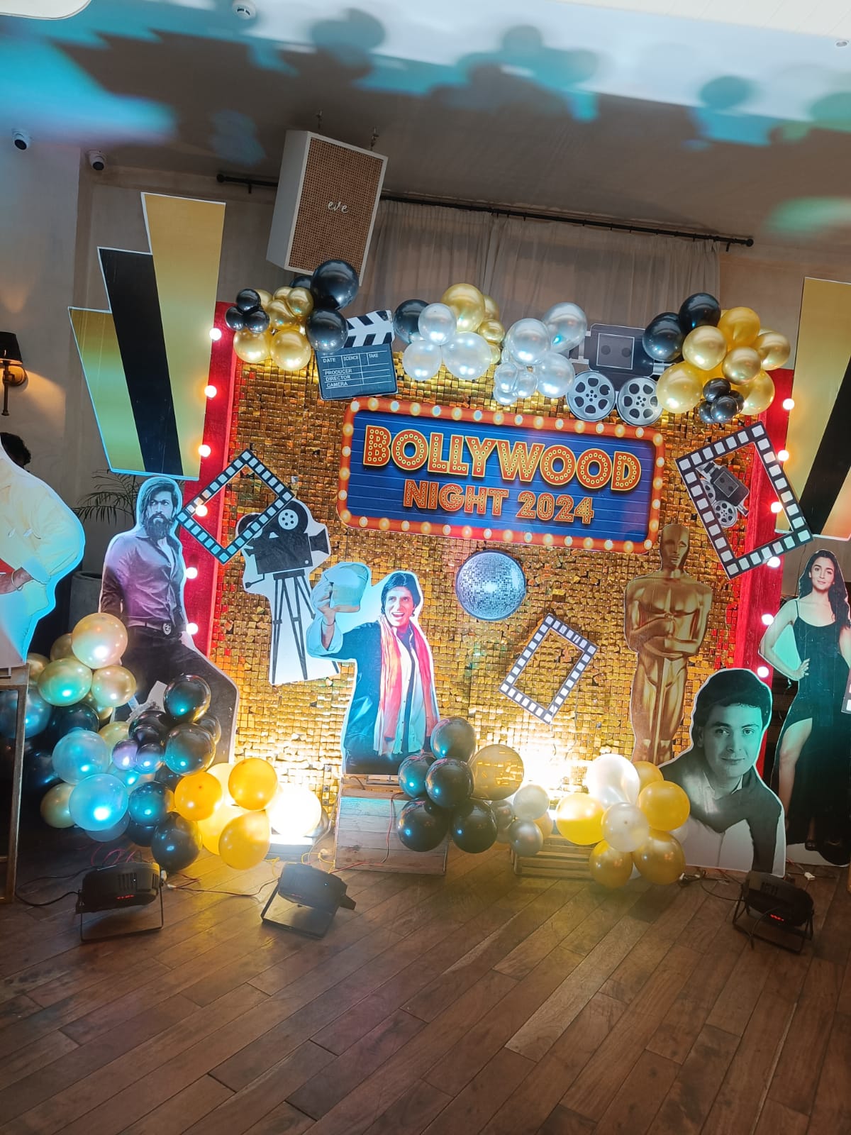 Bollywood Theme Golden Shimmer Decoration for Adults - PARTYFOXX 