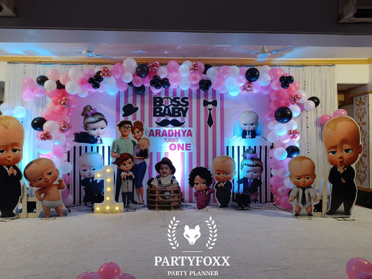 Boss Baby Theme Decoration in Pink (For Girls) - PARTYFOXX 