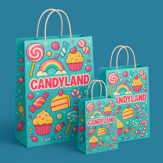 Candyland Theme Paper Carry Bags for Return Gifts