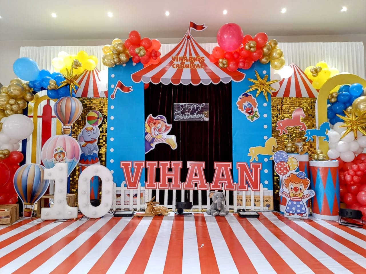 Grand Carnival Theme Birthday Decoration – Circus Style Celebration - PARTYFOXX 