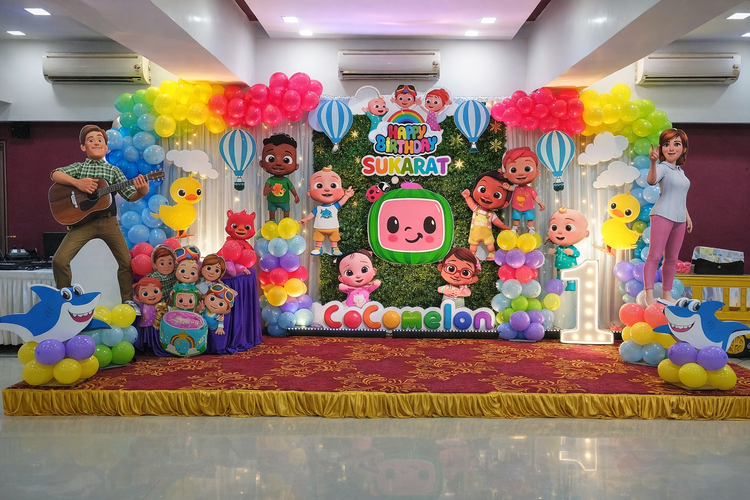 Cocomelon-Themed Birthday Celebration for Arya – Colorful Cartoon Setup - PARTYFOXX 