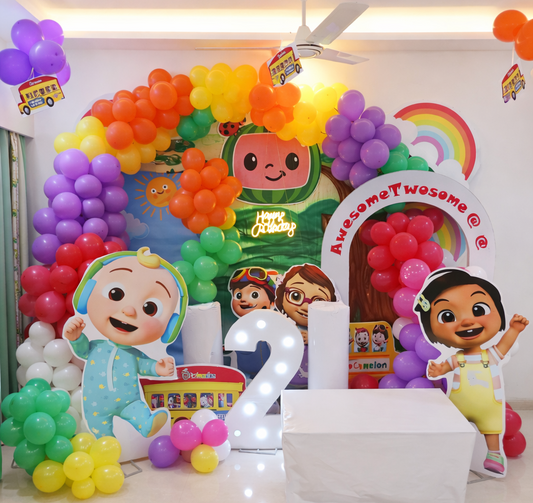 Cocomelon Theme Birthday Party Ring Backdrop Decoration - PARTYFOXX 