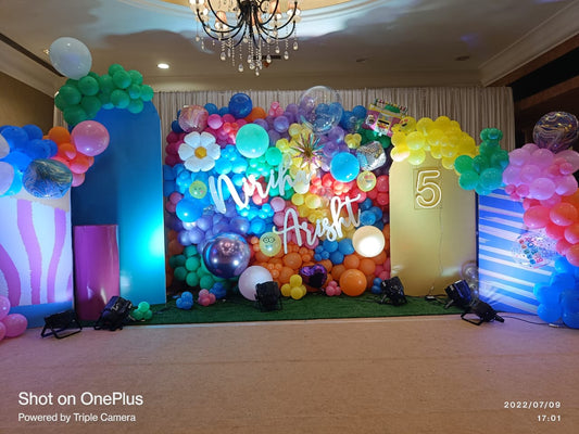 Colorful Rainbow Garden Theme Birthday Decoration