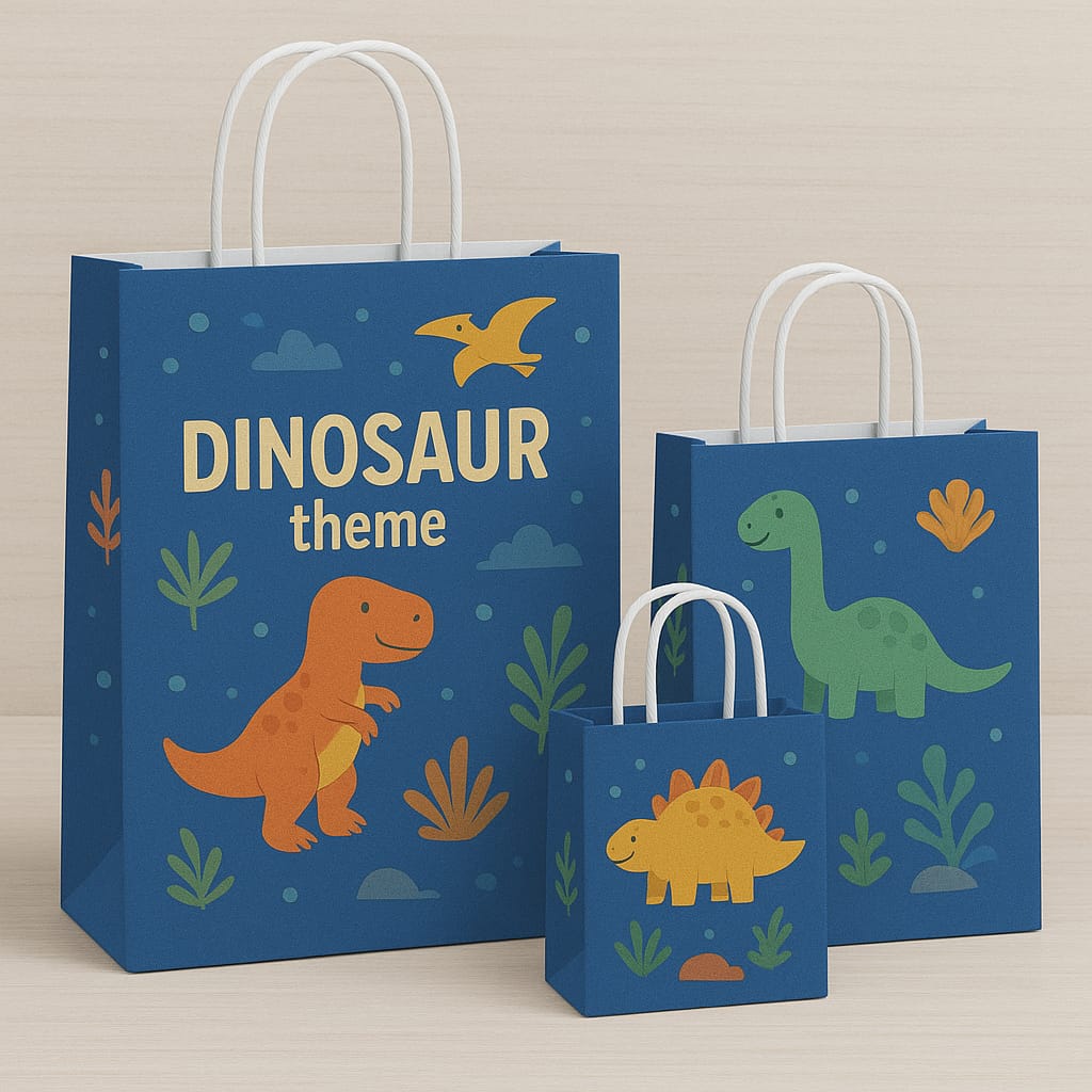 Dinosaurs Theme Paper Carry Bags for Return Gifts - PARTYFOXX 