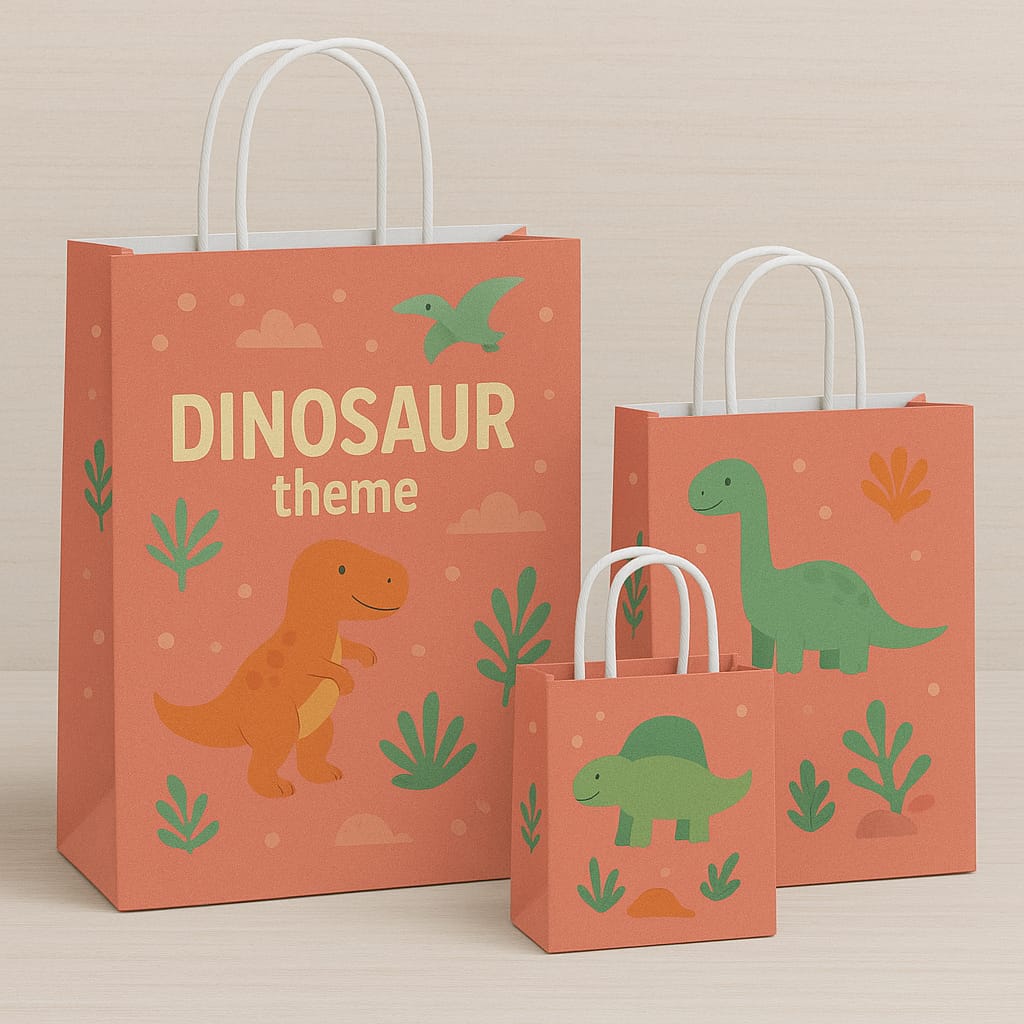 Dinosaurs Theme Paper Carry Bags for Return Gifts - PARTYFOXX 
