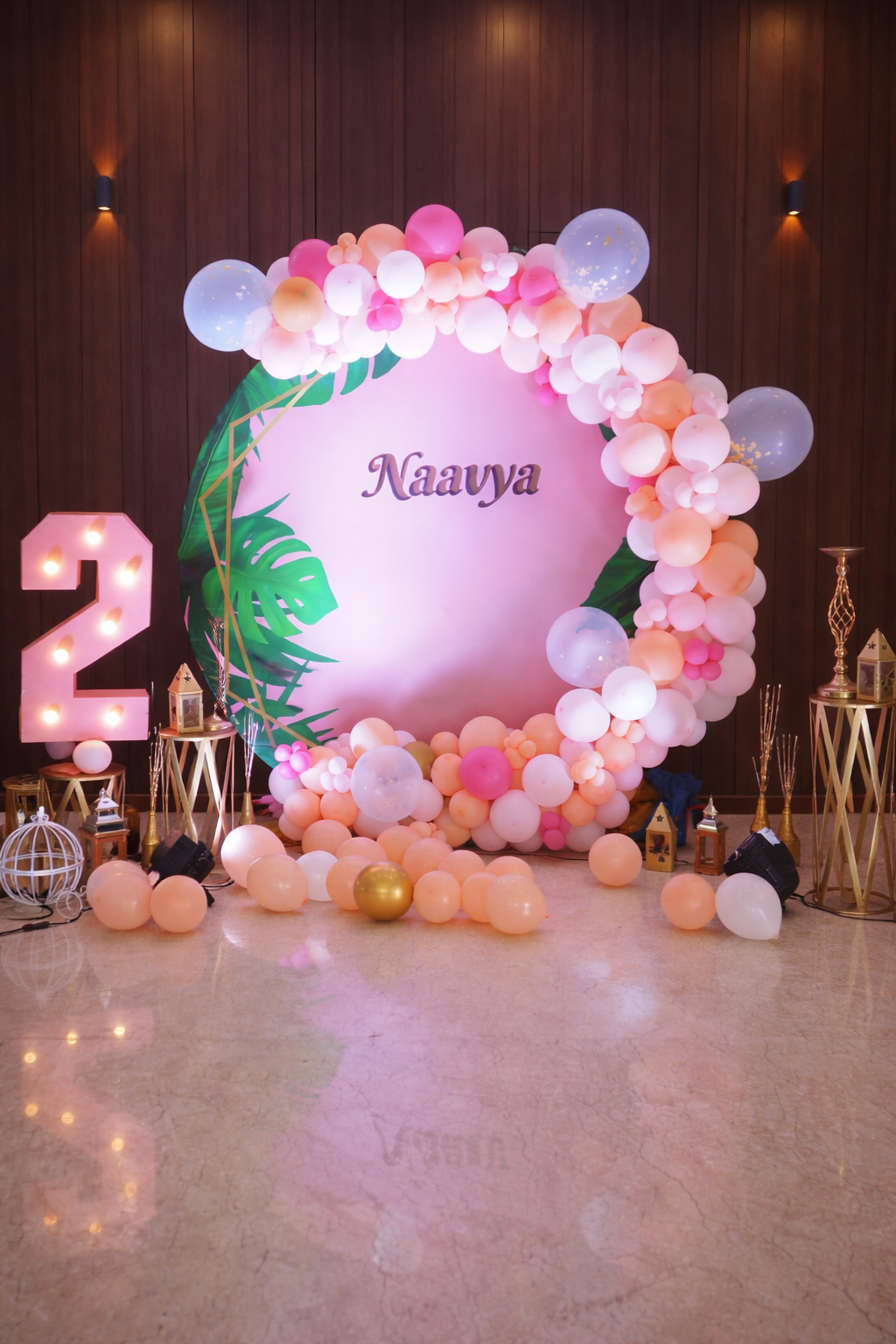 Elegant Pastel Ring Backdrop Birthday Decoration - PARTYFOXX 