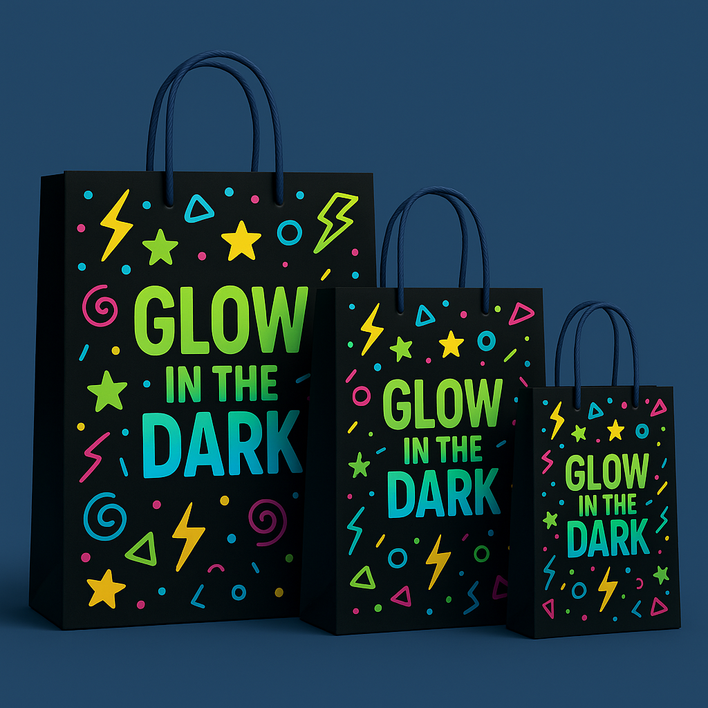 Glow in the Dark Theme Paper Carry Bags for Return Gifts - PARTYFOXX 