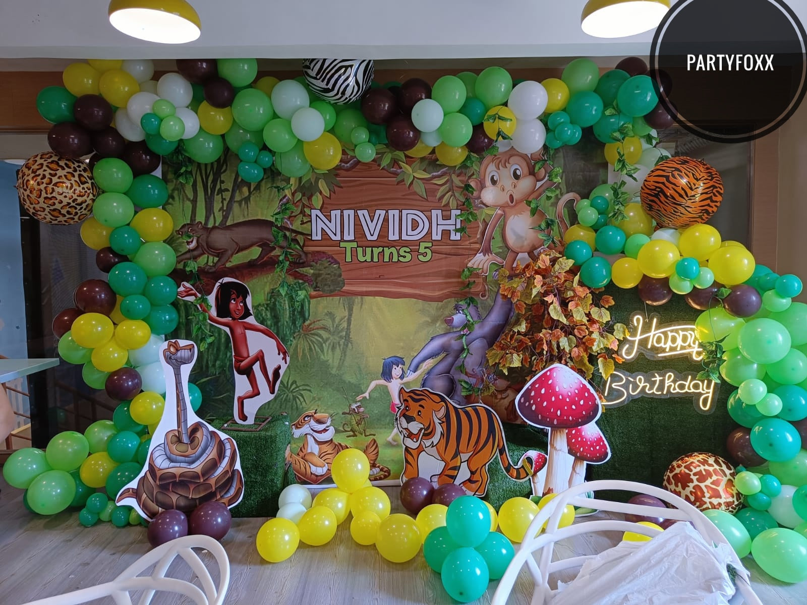 Jungle Theme Birthday Decoration for Kids - PARTYFOXX 