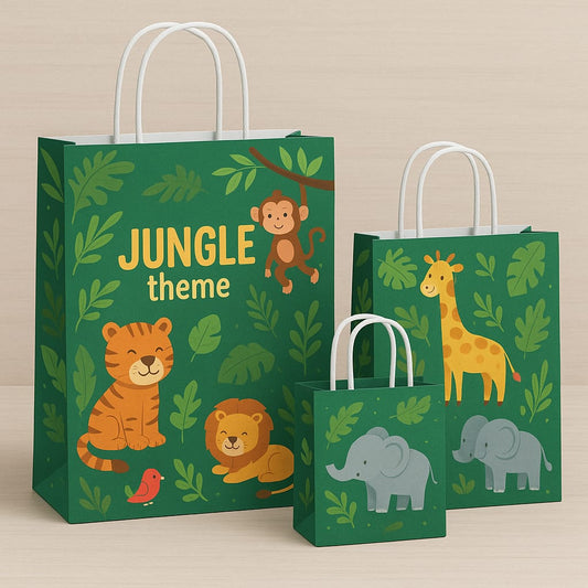 Jungle Theme Paper Carry Bags for Return Gifts