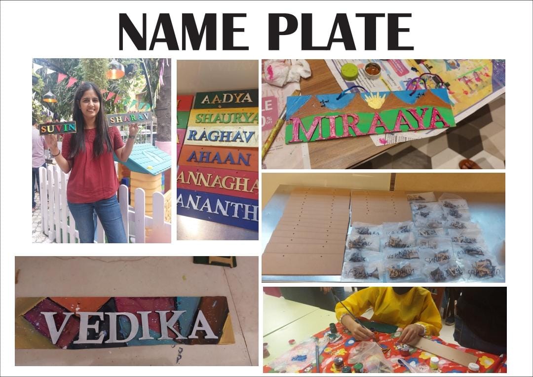 Name Plate Painting Activity for Kids