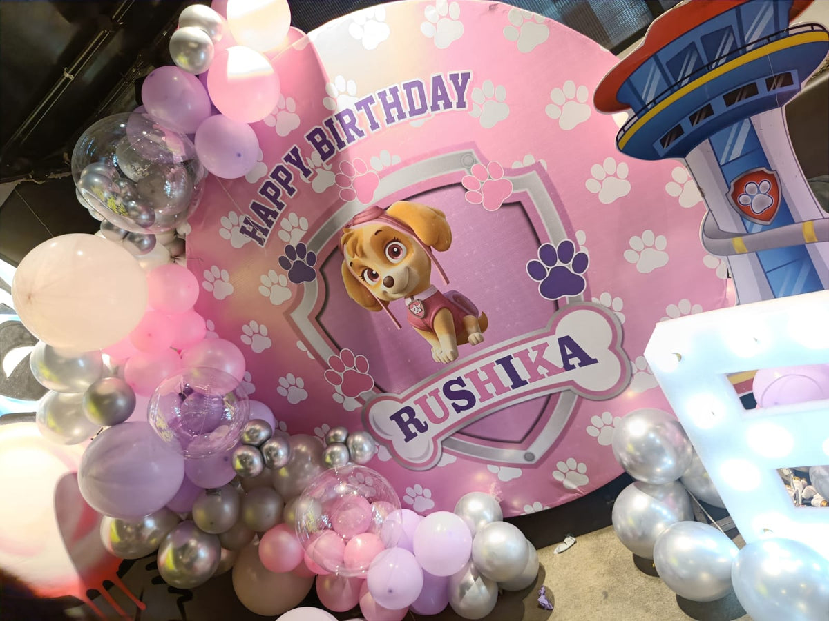 Paw Patrol Skye Theme Ring Decoration – Customized for Girls - PARTYFOXX 