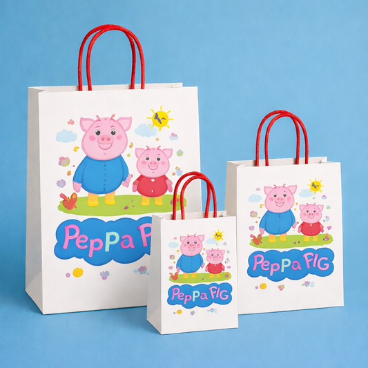 Peppa-style In the Dark Theme Paper Carry Bags for Return Gifts