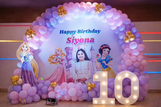 Princess Theme Ring Backdrop Birthday Decoration (Pink & Lavender)